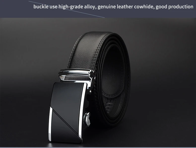 COWATHER COW genuine Leather Belts for Men High Quality Male Brand Automatic Ratchet Buckle belt 1.25" 35mm Wide 110-130cm long 11