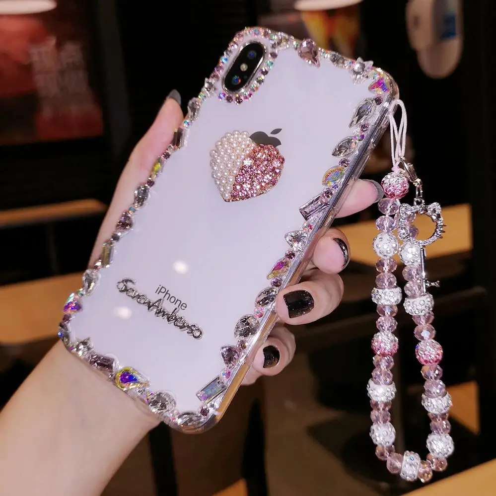 For iPhone XS Luxury Pearl Heast Crysta Diamond case for iphone XR XSmax X 6 7 8 Plus Girl Lady Woman gift bling case+strap
For iPhone XS Luxury Pearl Heast Crysta Diamond case for iphone XR XSmax X 6 7 8 Plus Girl Lady Woman gift bling case+strap