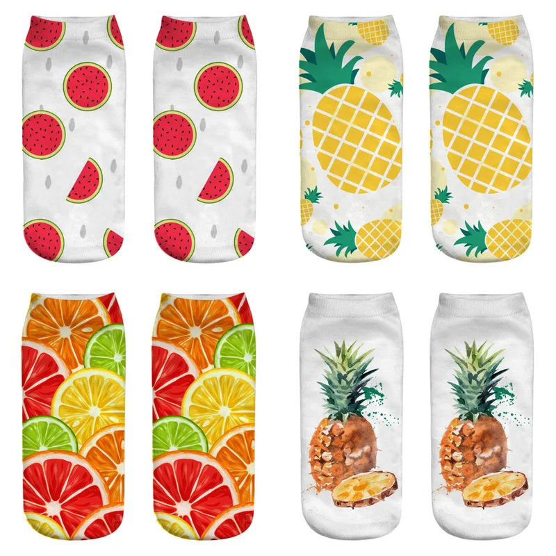 Fashion cute fruit 3D printing socks pineapple strawberry lemon watermelon pattern female Harajuku designer novelty interesting
Fashion cute fruit 3D printing socks pineapple strawberry lemon watermelon pattern female Harajuku designer novelty interesting