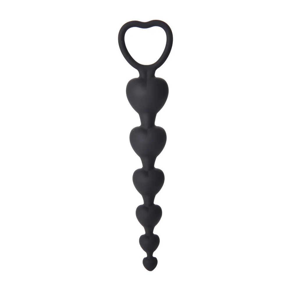 Silicone Anal Plug Heart Hollow Out Anal Beads Adult Sex Toys Long Anal Plugs Beaded Erotic Toys For Women Man Couple Butt Plug