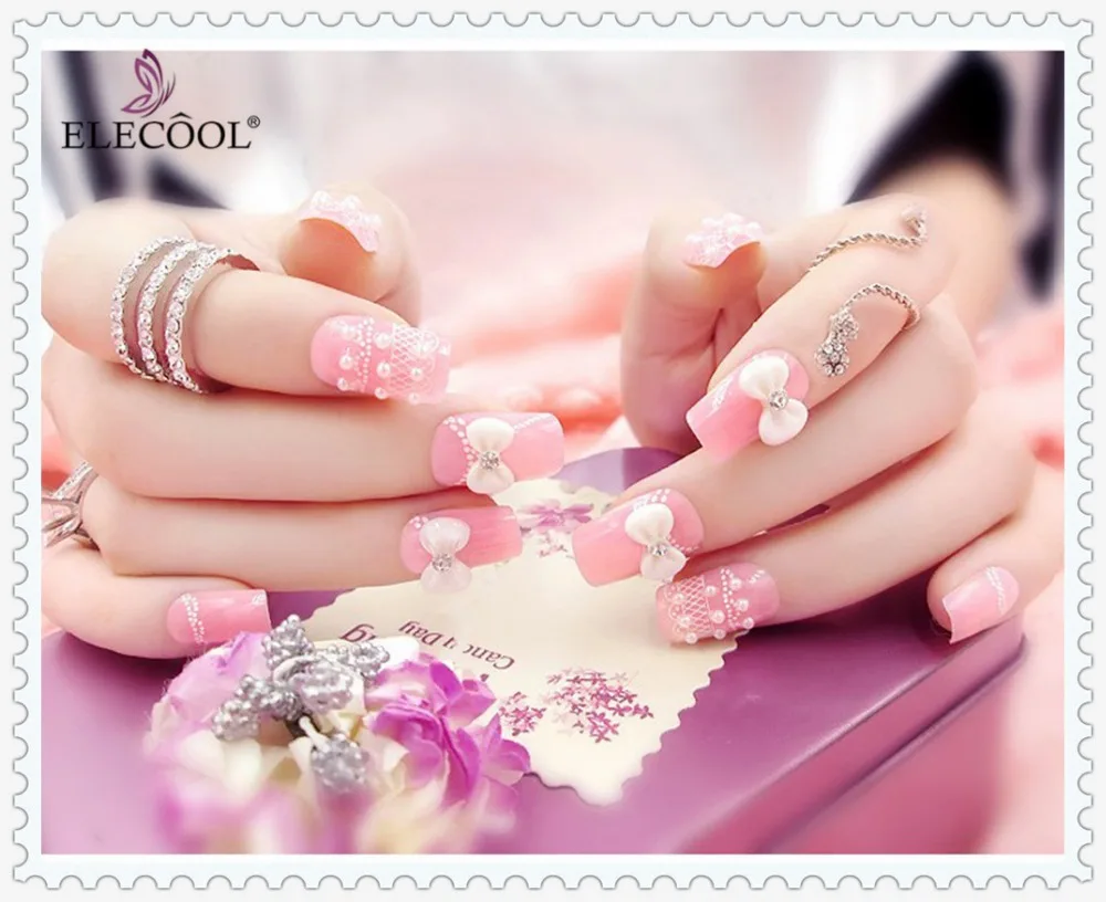 ELECOOL 24Pcs Faux Ongles Full Cover False Nails Cute Elegant Pink Bow-knot Artificial Nails Finished French Designs Bride
ELECOOL 24Pcs Faux Ongles Full Cover False Nails Cute Elegant Pink Bow-knot Artificial Nails Finished French Designs Bride