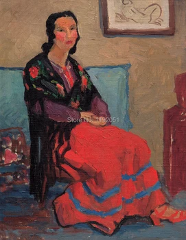 

portrait paintings Chinese paintings contemporary artist masterpiece posters canvas prints Flamenco Dance girls in rest