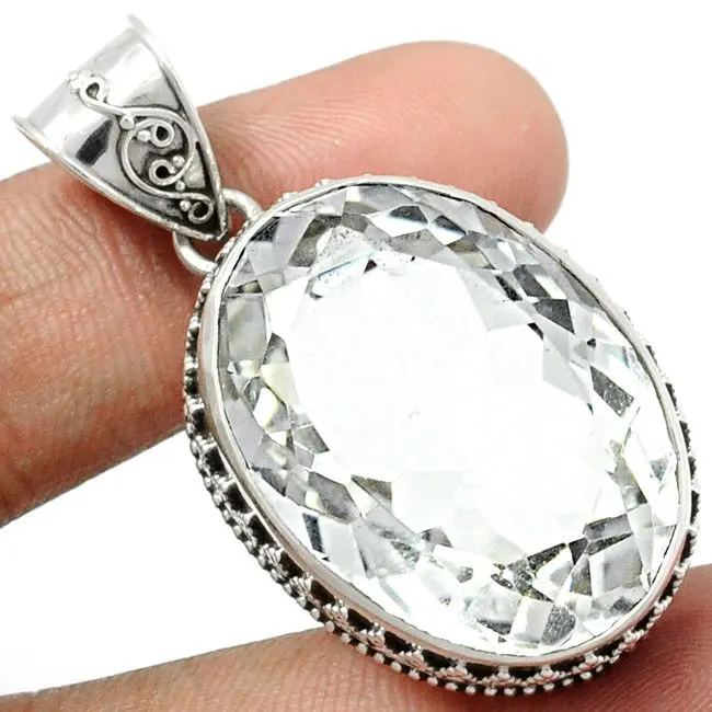 Genuine CRYSTAL Pendant 100% 925 sterling silver Jewelry, 47.4 mm, XAP3925
