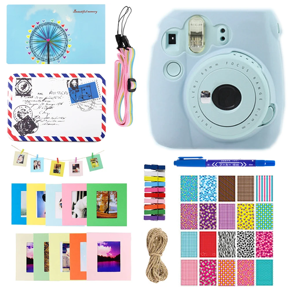 9 in 1 Camera Accessories Bundle Set for Fuji Instax Mini 9 Ablum/ Storage Box/Case/Strap/ Wall Hang Frames/String/Clip/Stickers
9 in 1 Camera Accessories Bundle Set for Fuji Instax Mini 9 Ablum/ Storage Box/Case/Strap/ Wall Hang Frames/String/Clip/Stickers