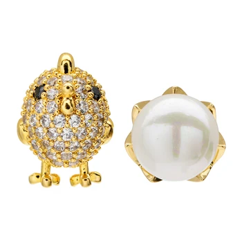 Romantic sweet chicken and egg asymmetrical zircon pearl earring Jewelry earrings for girls/women parties ER-266
Romantic sweet chicken and egg asymmetrical zircon pearl earring Jewelry earrings for girls/women parties ER-266