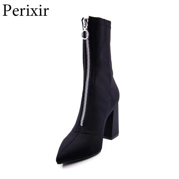 New Stretch Zipper Ankle Boots for Women Pointed Toe Sock Boots Comfort Square High Heel Boots Shoes Woman Fashion Bota Feminina
New Stretch Zipper Ankle Boots for Women Pointed Toe Sock Boots Comfort Square High Heel Boots Shoes Woman Fashion Bota Feminina