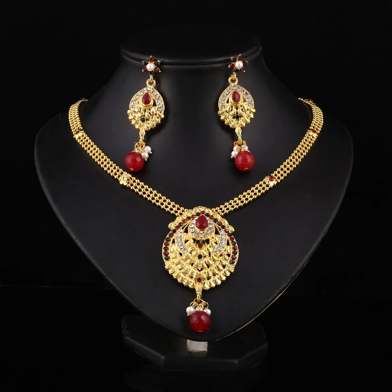 Wedding jewelry sets statement necklace earrings parure bijoux femme jewellery set for women indian Gold crystal bridal
Wedding jewelry sets statement necklace earrings parure bijoux femme jewellery set for women indian Gold crystal bridal