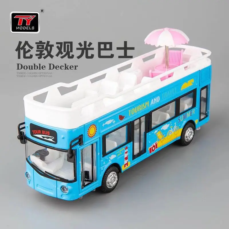 1:50 toy bus car simulation London double decker open-air sightseeing bus children sound and light pull back alloy toy car model
1:50 toy bus car simulation London double decker open-air sightseeing bus children sound and light pull back alloy toy car model