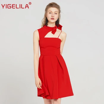 YIGELILA 2019 Women One Shoulder Halter Dress Fashion Solid Sexy Sleeveless Backless Bow Empire Slim Red Party Dress 63309
YIGELILA 2019 Women One Shoulder Halter Dress Fashion Solid Sexy Sleeveless Backless Bow Empire Slim Red Party Dress 63309