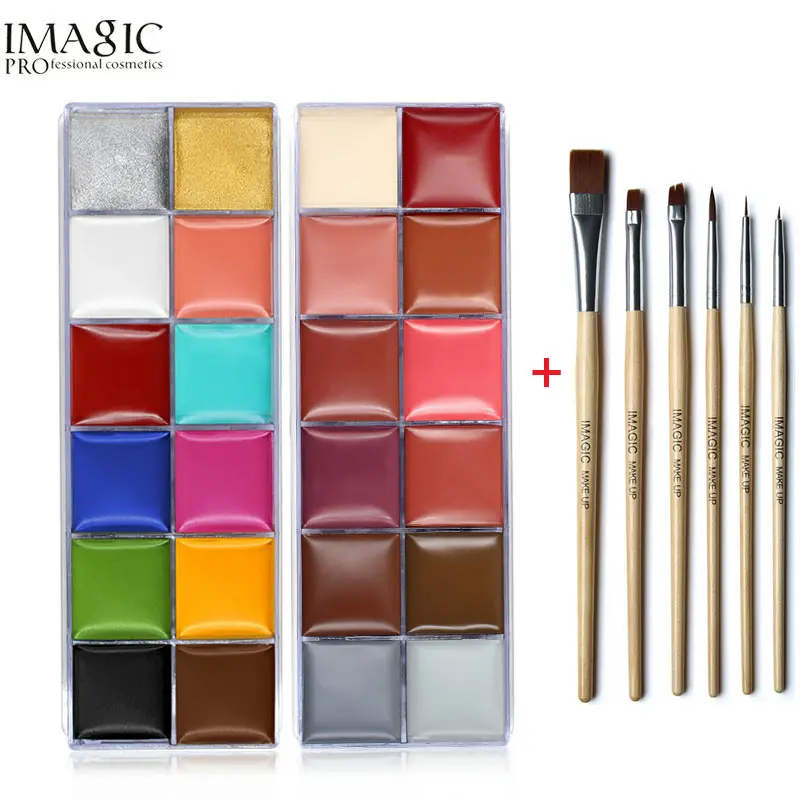 IMAGIC Face Body Paint Oil Painting Art Make Up Set Tools Party Halloween Fancy Dress 12 Flash Tattoo Color+6pcs Paint Brush
IMAGIC Face Body Paint Oil Painting Art Make Up Set Tools Party Halloween Fancy Dress 12 Flash Tattoo Color+6pcs Paint Brush