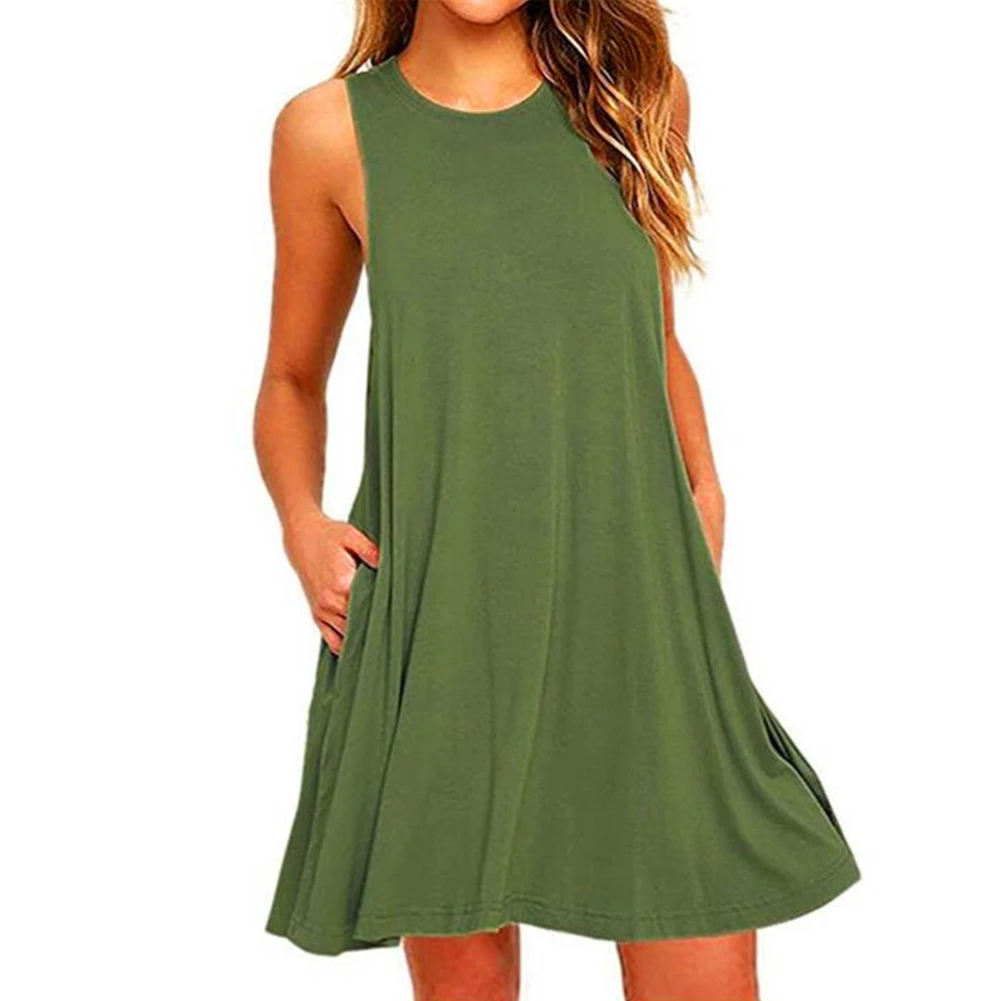 Daily Shopping Pullover Knee Length Sleeveless A Line Crew Neck Travel With Pockets Solid Color Women Dress Large Swing Summer
Daily Shopping Pullover Knee Length Sleeveless A Line Crew Neck Travel With Pockets Solid Color Women Dress Large Swing Summer