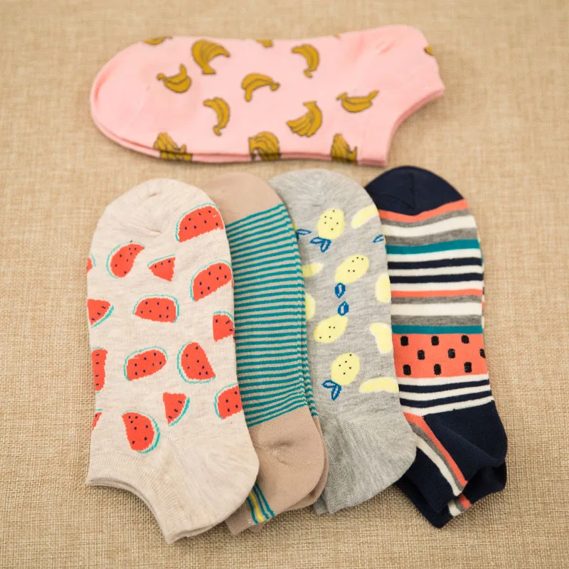 Lady's Casual socks Cotton Leisure Wear Girl's Under Wear Female short sock Cartoon Fruit breathable Ankle sock Gift Crew Socks
Lady's Casual socks Cotton Leisure Wear Girl's Under Wear Female short sock Cartoon Fruit breathable Ankle sock Gift Crew Socks