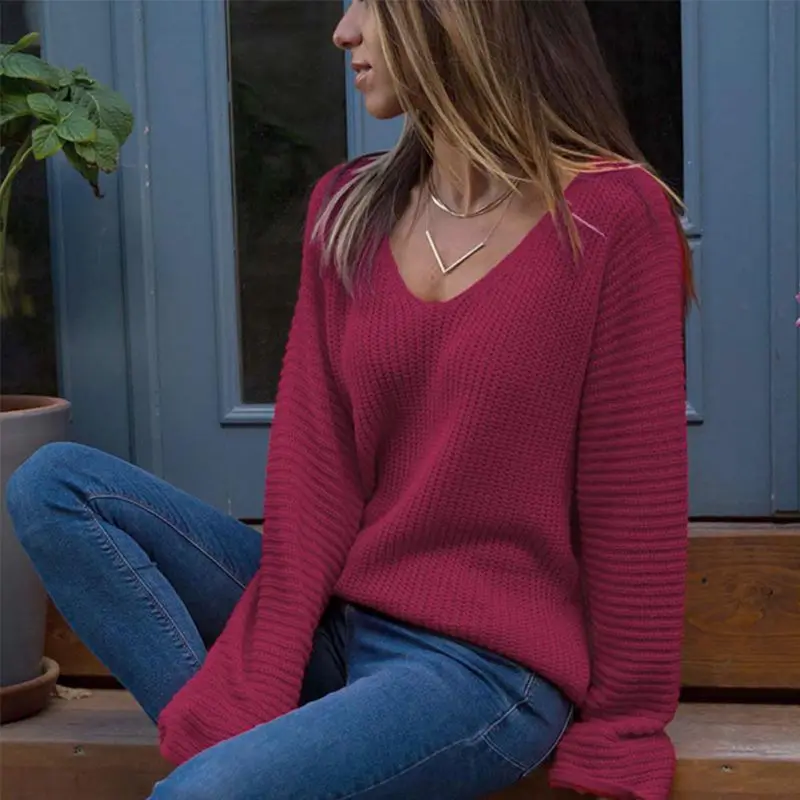 Sexy O-neck Loose Sweater 2019 Autumn Winter Sweater Women Long-Sleeved Casual Pullovers
Sexy O-neck Loose Sweater 2019 Autumn Winter Sweater Women Long-Sleeved Casual Pullovers
