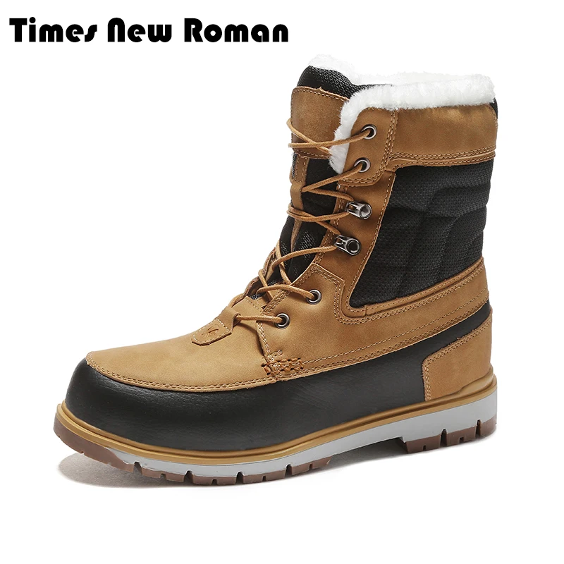 Times New Roman warm plush winter shoes fashion waterproof ankle boots Lace up men winter snow boots plus size 40~46
Times New Roman warm plush winter shoes fashion waterproof ankle boots Lace up men winter snow boots plus size 40~46