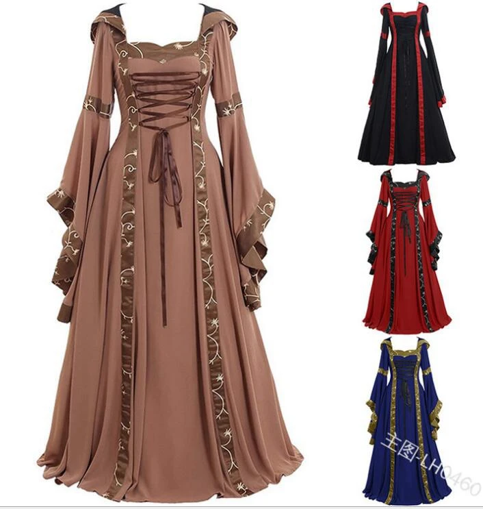 Medieval Renaissance Dress Goth Women Court Style Long Sleeve Hooded Gown Robe Costume For Ladies
Medieval Renaissance Dress Goth Women Court Style Long Sleeve Hooded Gown Robe Costume For Ladies