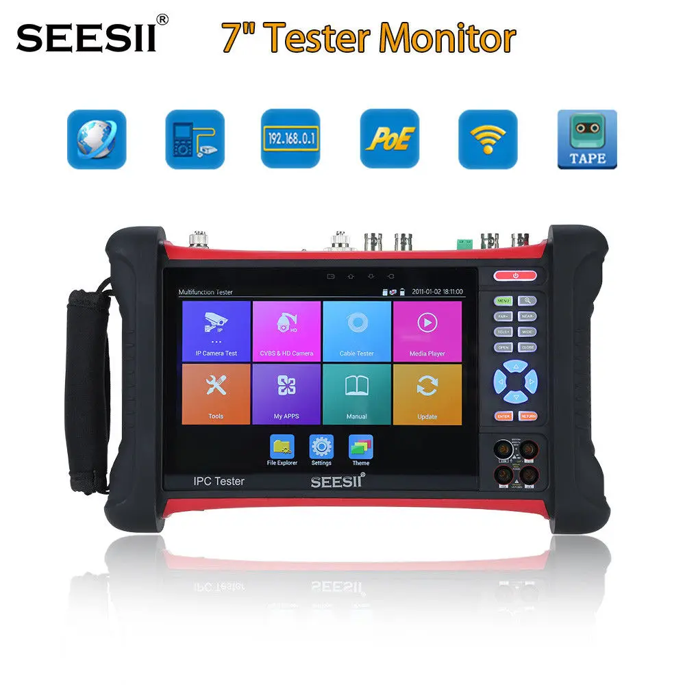 SEESII X7MOVTADHSPLUS 7"Touch Screen 4K Tester Monitor IPC TVI CVI Security CCTV Camera Test H.264 Control IP Discovery Wifi 8GB
SEESII X7MOVTADHSPLUS 7"Touch Screen 4K Tester Monitor IPC TVI CVI Security CCTV Camera Test H.264 Control IP Discovery Wifi 8GB