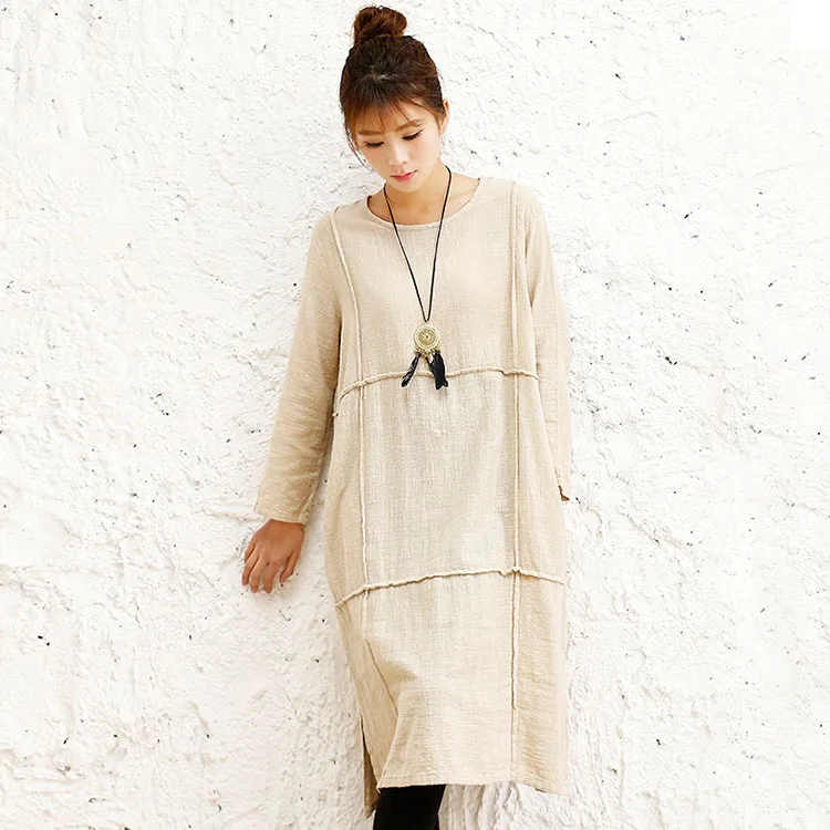 Original Material Linen Dress Women 2019 Spring Summer New Casual Midi Dress Ladies Long Sleeve Patchwork Solid Dresses Femme
Original Material Linen Dress Women 2019 Spring Summer New Casual Midi Dress Ladies Long Sleeve Patchwork Solid Dresses Femme