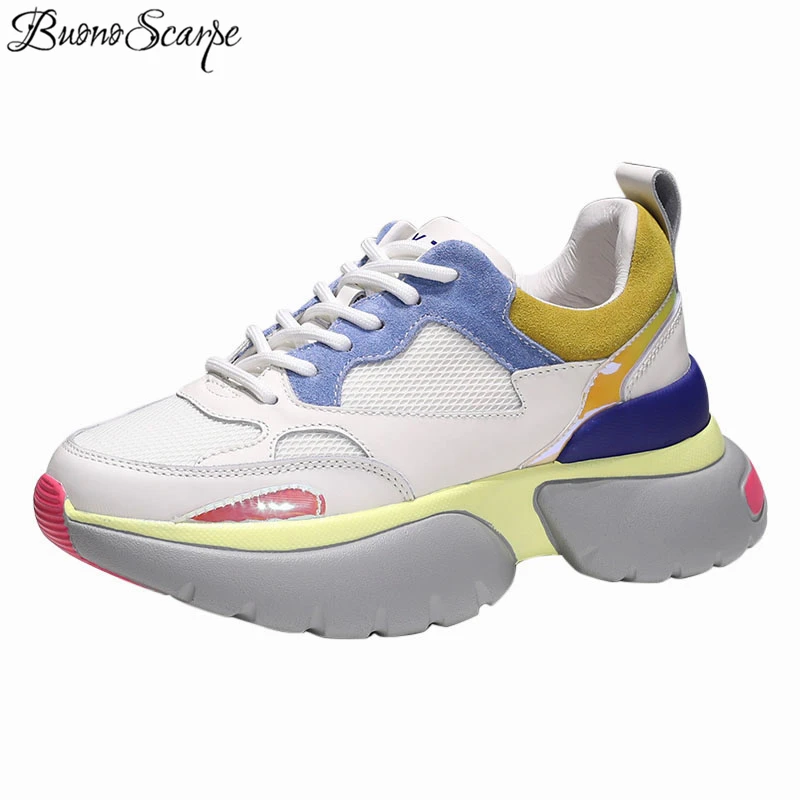 Buono Scarpe Color Matching Women Casual Sneakers Thich Cole Sports Sneakers Shoes Lace Up Genuine Leather Zapatos Mujer Shoes
Buono Scarpe Color Matching Women Casual Sneakers Thich Cole Sports Sneakers Shoes Lace Up Genuine Leather Zapatos Mujer Shoes