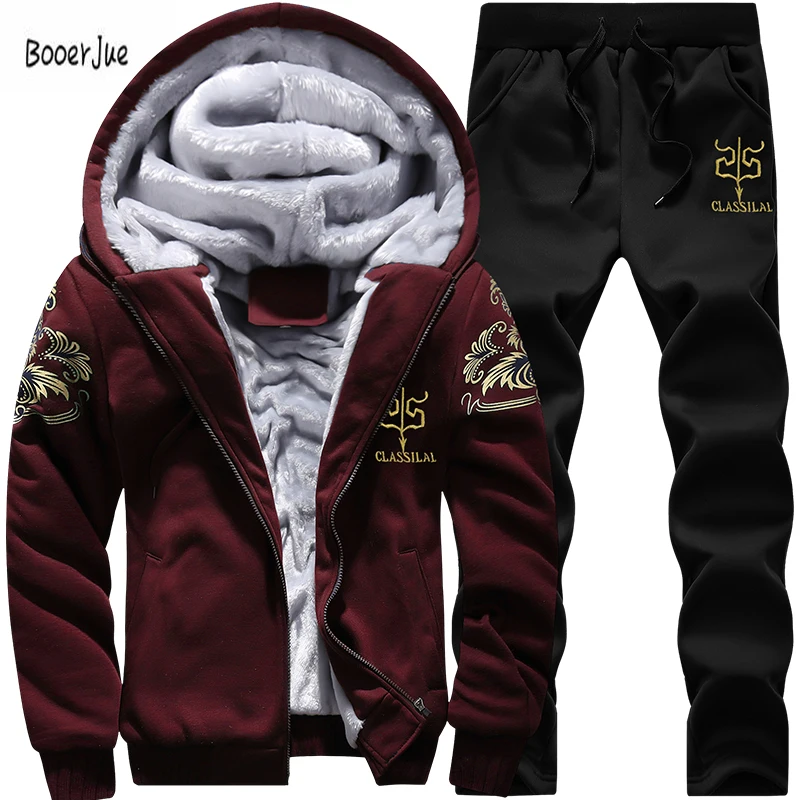 Tracksuit Men Winter Fleece Thick Hooded Casual Outwear + Pants Warm Fur Inside Zipper Moleton Masculino Winter Sweatshirt 2019
Tracksuit Men Winter Fleece Thick Hooded Casual Outwear + Pants Warm Fur Inside Zipper Moleton Masculino Winter Sweatshirt 2019