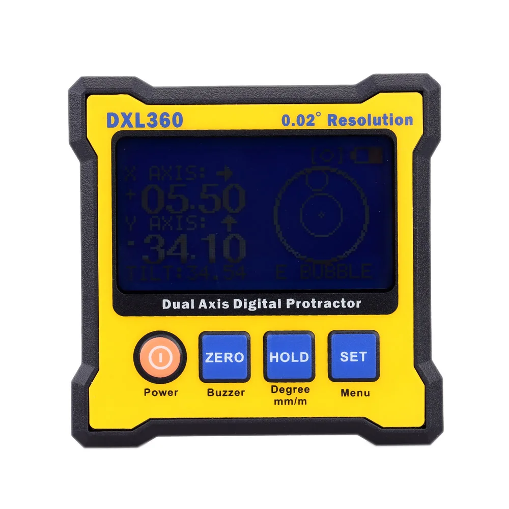 DXL360 Dual Axis Digital Angle Protractor 5 Magnetic Base High-Precision Dual-axis Digital Display Level Laser 100-240V 50-60Hz
DXL360 Dual Axis Digital Angle Protractor 5 Magnetic Base High-Precision Dual-axis Digital Display Level Laser 100-240V 50-60Hz