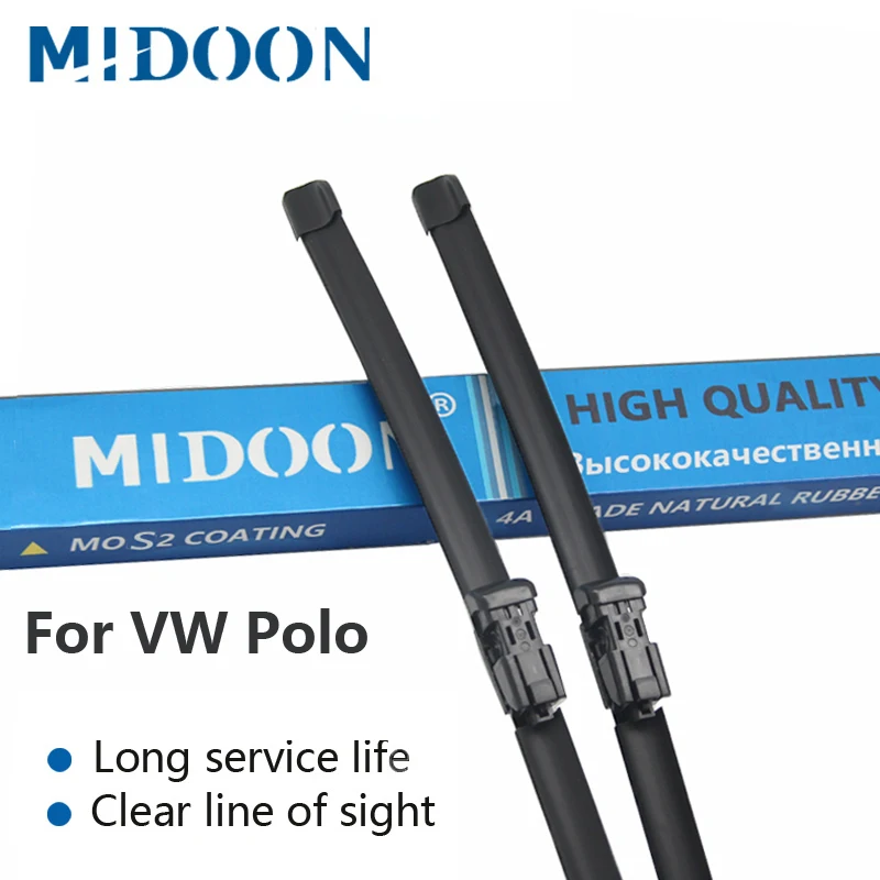 MIDOON Wiper Blades for VW Polo Hatchback MK4 MK5 Fit Side Pin / Push Button Arms Model Year from 2002 to 2017
MIDOON Wiper Blades for VW Polo Hatchback MK4 MK5 Fit Side Pin / Push Button Arms Model Year from 2002 to 2017