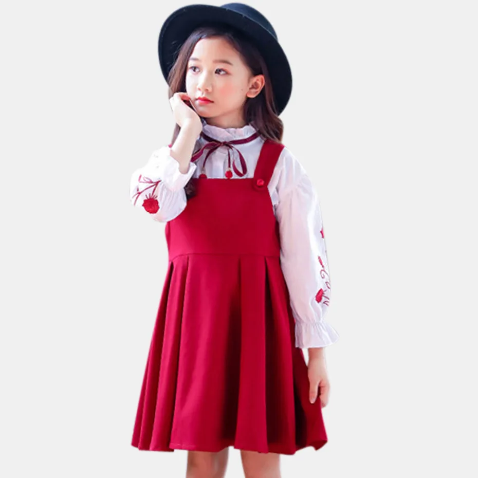 Girls Clothes Set White Blouse + Solid Dress 2PCS Girl School Clothes Set Autumn Winter Children Clothing Set 10 12 13 14 Year
Girls Clothes Set White Blouse + Solid Dress 2PCS Girl School Clothes Set Autumn Winter Children Clothing Set 10 12 13 14 Year