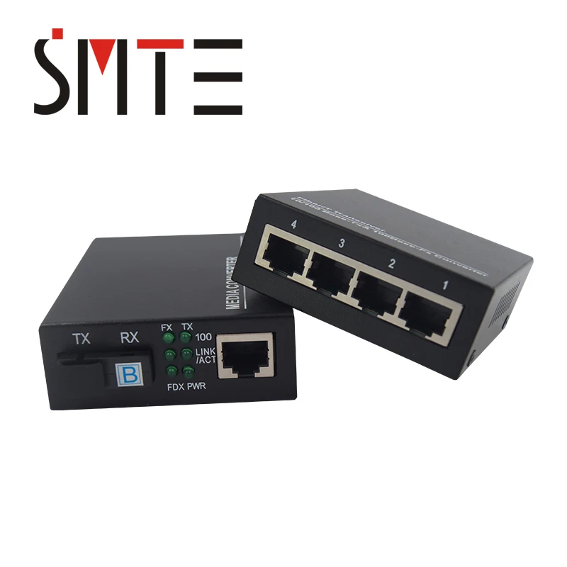 1 pair Gigabit Fiber Optic Ethernet Media Converter 1*SFP 4*RJ45 to 1*SFP 1*RJ45 10/100/1000M 1.25G SC
1 pair Gigabit Fiber Optic Ethernet Media Converter 1*SFP 4*RJ45 to 1*SFP 1*RJ45 10/100/1000M 1.25G SC