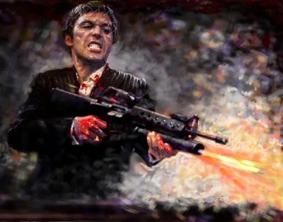 Al Pacino Scarface mg # TOP ART Картина маслом 100% ручная роспись Большой размер 36 дюймов