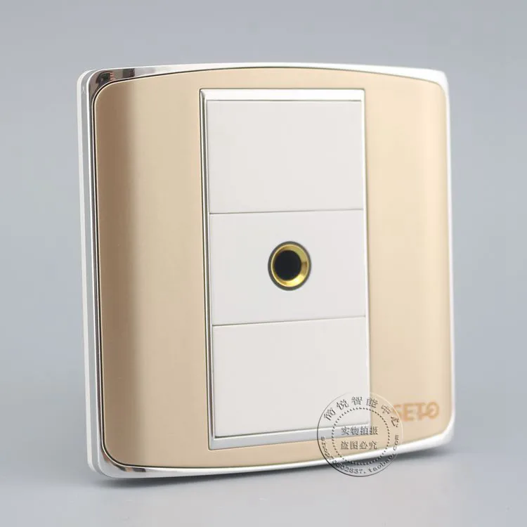 Wall Face Plate Champagne Color One Plate 6.5mm Audio Microphone Jack Outlet Faceplate
Wall Face Plate Champagne Color One Plate 6.5mm Audio Microphone Jack Outlet Faceplate