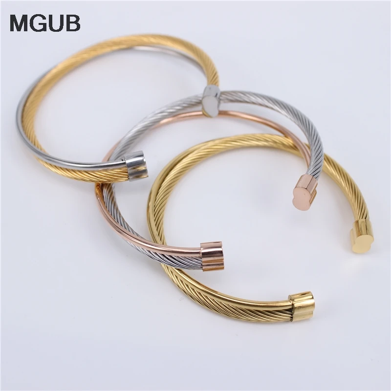 Luxury Gold/silver/rose Color Open Cuff Men Women Bracelets Trendy Stainless Steel Sporty Simple Bangles LH757
Luxury Gold/silver/rose Color Open Cuff Men Women Bracelets Trendy Stainless Steel Sporty Simple Bangles LH757