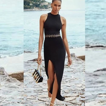 New Metal Sexy Split Black Women Sleeveless Elegant Dress 2018 Bandage Dress Dropshipping Celebrity Brief Vestidos Wholesale
New Metal Sexy Split Black Women Sleeveless Elegant Dress 2018 Bandage Dress Dropshipping Celebrity Brief Vestidos Wholesale