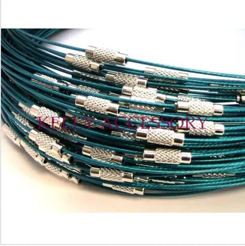 18 Inch 100PCS/LOT Emerald Green Stainless Wire Cable 1MM Steel Chain Cord Necklace Screw Clasp Free shipping
18 Inch 100PCS/LOT Emerald Green Stainless Wire Cable 1MM Steel Chain Cord Necklace Screw Clasp Free shipping