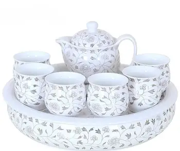 Chinese White Ceramic Tea Set Kung Fu Tea Double Layer 6pcs Cups with 1 Tea Pot 1 Ceramic Tea Tray Chinese Porcelain Cup
Chinese White Ceramic Tea Set Kung Fu Tea Double Layer 6pcs Cups with 1 Tea Pot 1 Ceramic Tea Tray Chinese Porcelain Cup