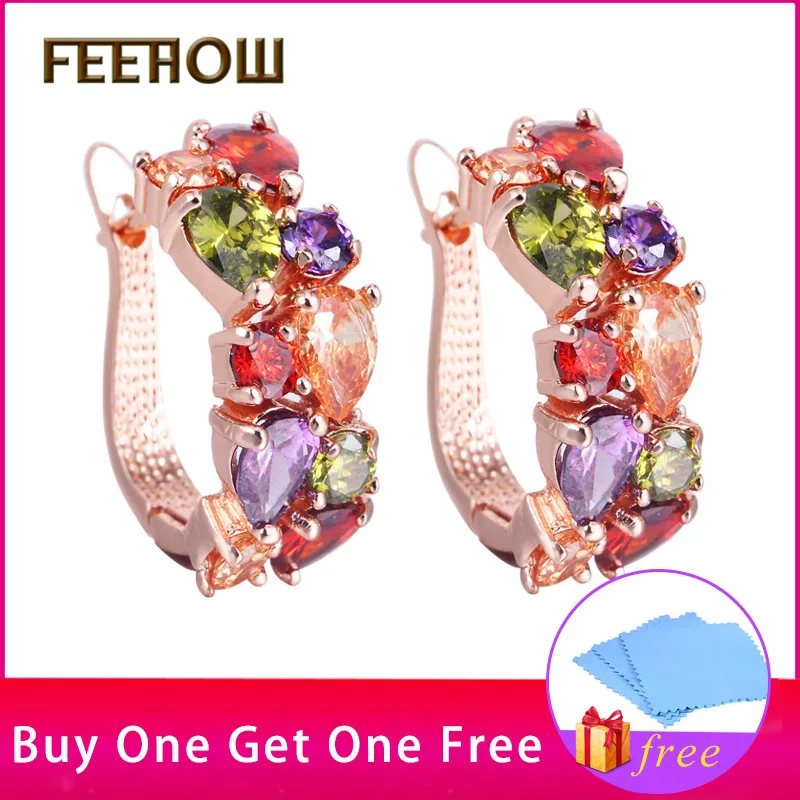 FEEHOW Wholesale Luxury Mona lisa Rose Gold Color CZ Zirconia Ear Studs Earrings for Women Cheap brincos FWEP094
FEEHOW Wholesale Luxury Mona lisa Rose Gold Color CZ Zirconia Ear Studs Earrings for Women Cheap brincos FWEP094