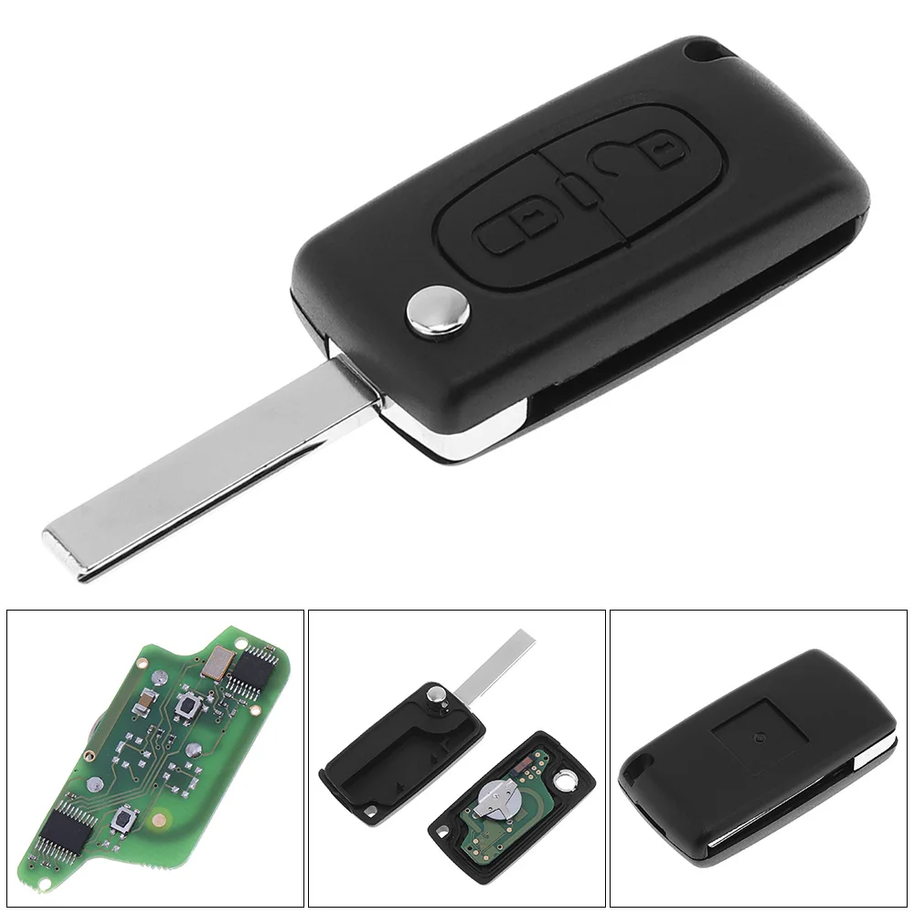433MHz 2 Buttons Keyless Folding Flip Remote Car Key Fob Shell Case with PCF7941 Chip and HU83 Uncut Blade for Citroen Peugeot
433MHz 2 Buttons Keyless Folding Flip Remote Car Key Fob Shell Case with PCF7941 Chip and HU83 Uncut Blade for Citroen Peugeot