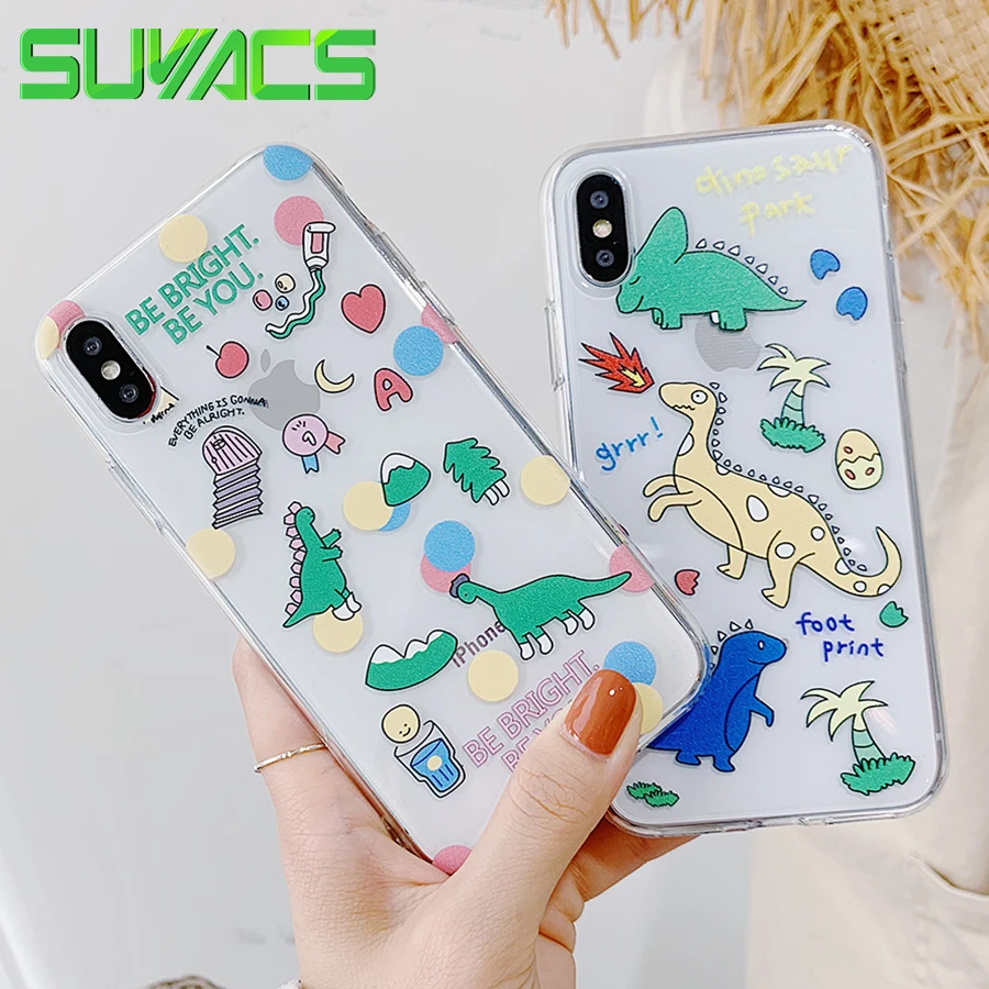 SUYACS Cute Cartoon Dinosaur Phone Case For iPhone 6 6S 7 8 Plus X XR XS MAX Teenage Style Transparent Soft TPU Cases Fundas
SUYACS Cute Cartoon Dinosaur Phone Case For iPhone 6 6S 7 8 Plus X XR XS MAX Teenage Style Transparent Soft TPU Cases Fundas