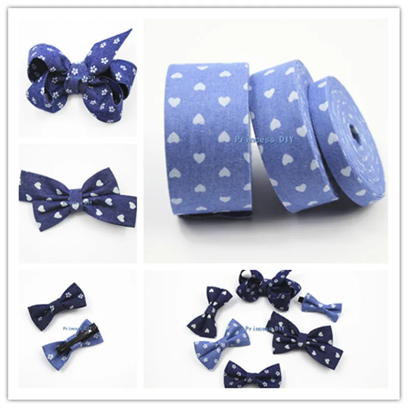 5Meter/Lot 10mm 25mm 40mm Heart Print Cowboys Demin Light Blue Ribbon Fabric Roll Jean DIY Hair bow Bowknot Accessories Material
5Meter/Lot 10mm 25mm 40mm Heart Print Cowboys Demin Light Blue Ribbon Fabric Roll Jean DIY Hair bow Bowknot Accessories Material