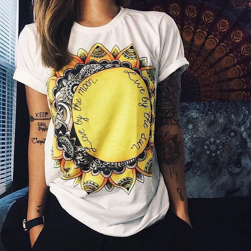 New 6 Colors Women Summer Short Sleeve Sunflower Letters Owl Blouse Shirt Loose Cotton Tops Tee
New 6 Colors Women Summer Short Sleeve Sunflower Letters Owl Blouse Shirt Loose Cotton Tops Tee