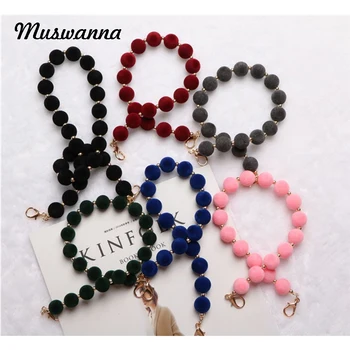 40cm Plush Beaded Handbags Strap Lantern Chain Handbag Handle Designer Hair Ball Jewelry Luxury Purse Belts Bag Accessories 2019
40cm Plush Beaded Handbags Strap Lantern Chain Handbag Handle Designer Hair Ball Jewelry Luxury Purse Belts Bag Accessories 2019