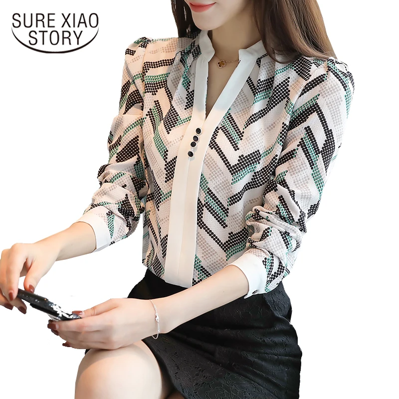 2019 autumn long sleeve women's clothing OL blouse v-neck printed chiffon women blouse shirt striped women tops blusas D211 30
2019 autumn long sleeve women's clothing OL blouse v-neck printed chiffon women blouse shirt striped women tops blusas D211 30