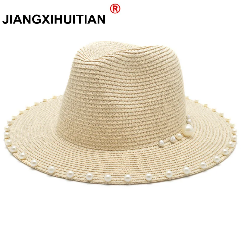 2018 New Summer Women Hats Sequin Visor Cap Brim Jazz Travel England Pearl Beach Caps Straw Hat Women Casual Panama Sun Hat
2018 New Summer Women Hats Sequin Visor Cap Brim Jazz Travel England Pearl Beach Caps Straw Hat Women Casual Panama Sun Hat