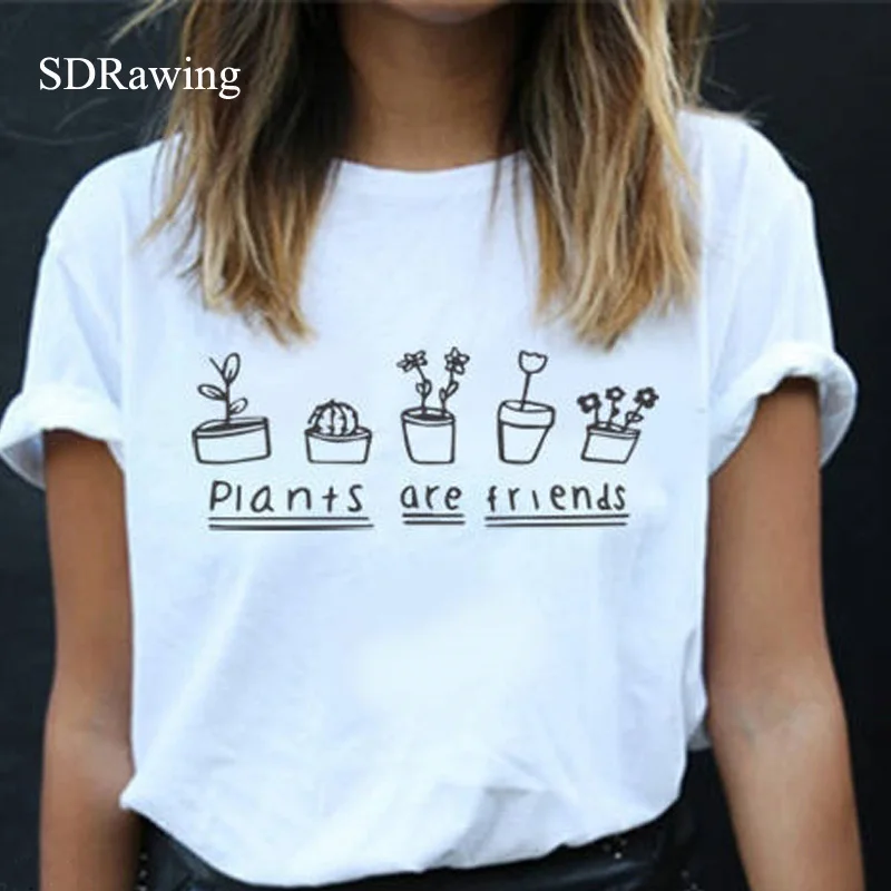 Plants Are Friends letter print woman cotton T Shirt Unisex Plant Lovers Hipster Farmer Tumblr tops casual tees
Plants Are Friends letter print woman cotton T Shirt Unisex Plant Lovers Hipster Farmer Tumblr tops casual tees