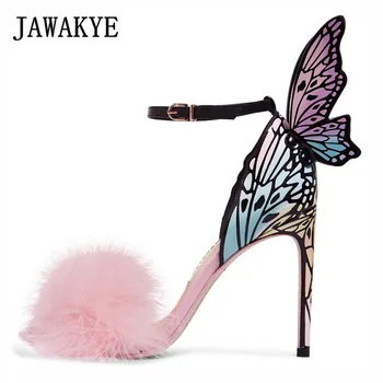 Elegant Pink Feather Butterfly Wing Women Sandals Open Toe Super Thin High Heels Stilettos Party Shoes Woman Gladiator Sandals
Elegant Pink Feather Butterfly Wing Women Sandals Open Toe Super Thin High Heels Stilettos Party Shoes Woman Gladiator Sandals
