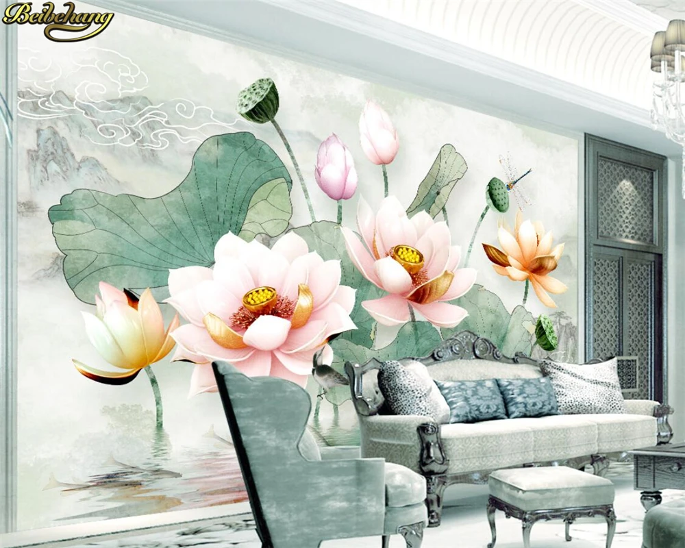 beibehang Wall paper Custom Photo Wallpaper Mural 3D Emboss Lotus Fresh Watercolor Lotus Leaf TV Background Wall papel de parede
beibehang Wall paper Custom Photo Wallpaper Mural 3D Emboss Lotus Fresh Watercolor Lotus Leaf TV Background Wall papel de parede