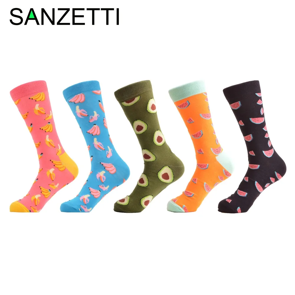 SANZETTI 5 pair/lot Colorful Men's Combed Cotton Socks Watermelon Banana Pattern Casual Crew Socks Happy Party Dress Crazy Socks
SANZETTI 5 pair/lot Colorful Men's Combed Cotton Socks Watermelon Banana Pattern Casual Crew Socks Happy Party Dress Crazy Socks