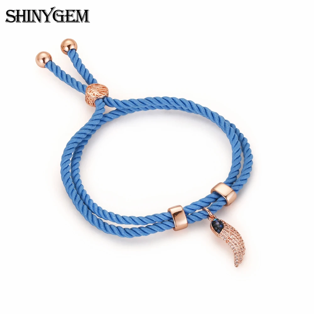ShinyGem Natural Abalone Shell with Zircon Angel Wing Bracelet Double Loop Design Blue Adjustable Rope Charm Bracelet For Women
ShinyGem Natural Abalone Shell with Zircon Angel Wing Bracelet Double Loop Design Blue Adjustable Rope Charm Bracelet For Women