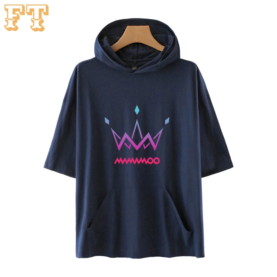 MAMAMOO Purple Tshirt Hooded Women Kpop Printed Short-Sleeved hooded sweatshirt New Arrival Summer Cotton T-shirt Clothes
MAMAMOO Purple Tshirt Hooded Women Kpop Printed Short-Sleeved hooded sweatshirt New Arrival Summer Cotton T-shirt Clothes