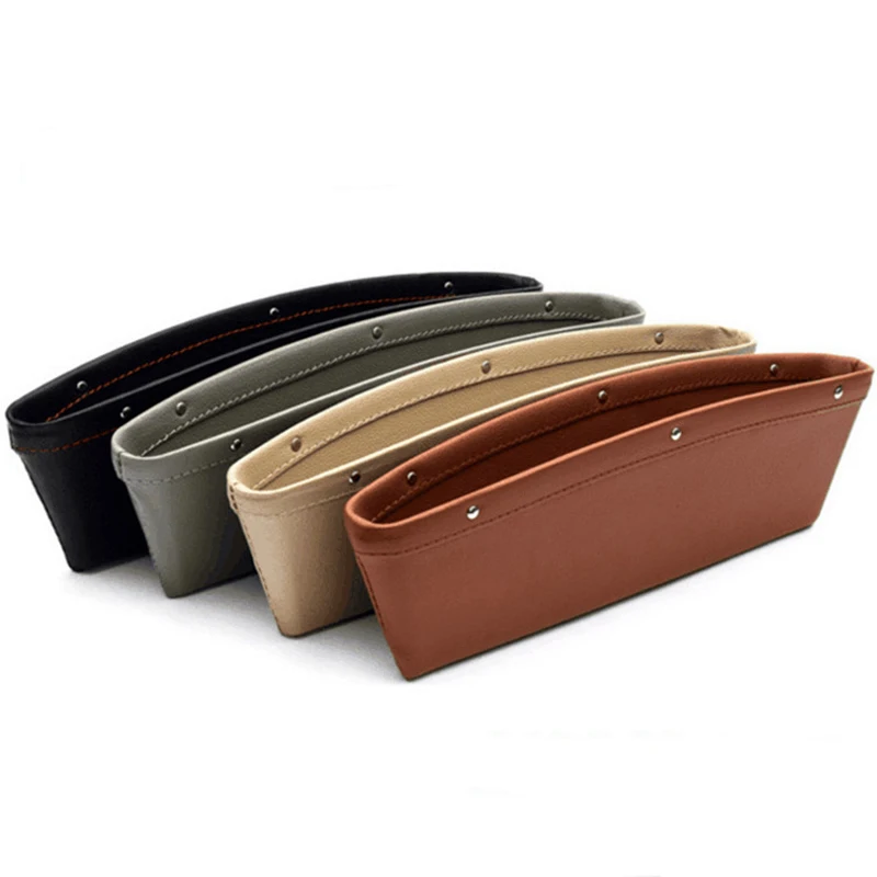 

1pcs Car Organizer PU Leather Catch Catcher Box Caddy car Seat Slit Gap Pocket Glove Box Slot Box Leather Storage 4 Colors