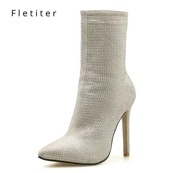 Shoes Women boots sequined cloth Gold bling paillette shoes high heels pointed toe boots sexy ankle boots Party shoes Fletiter
Shoes Women boots sequined cloth Gold bling paillette shoes high heels pointed toe boots sexy ankle boots Party shoes Fletiter