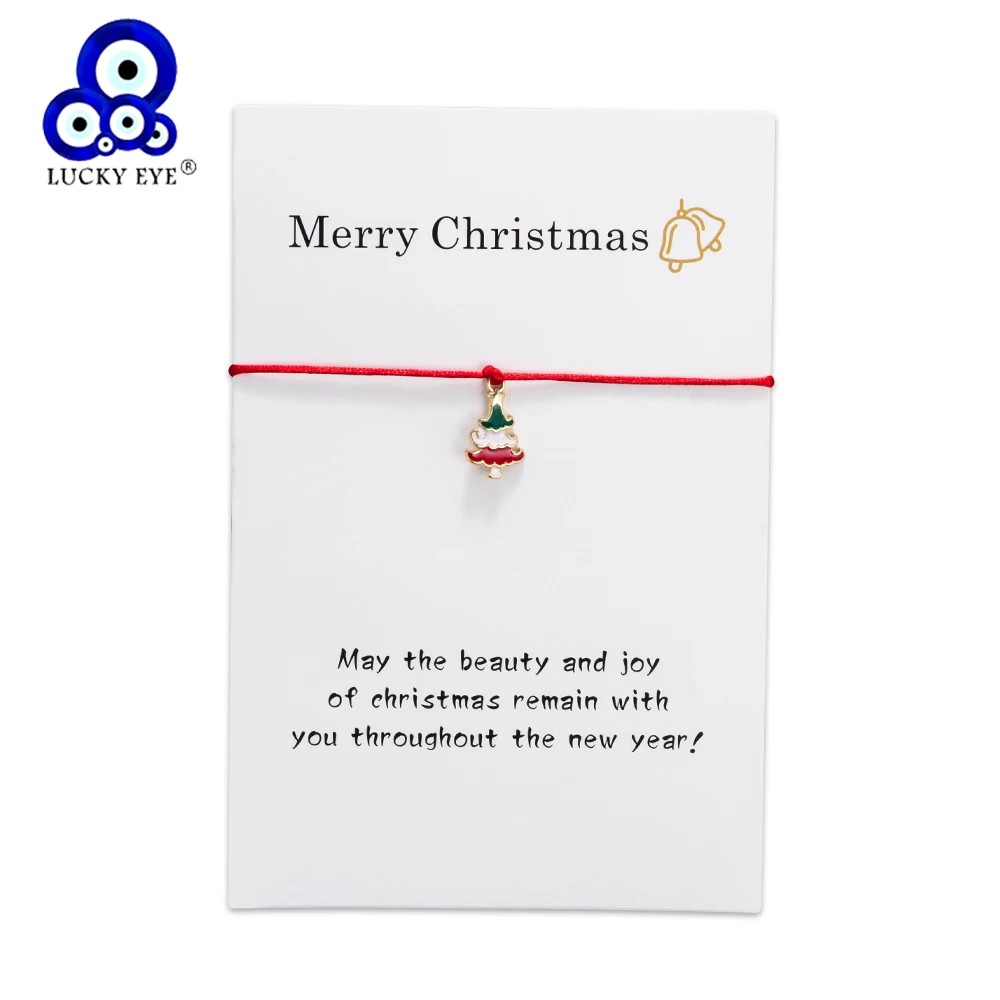 Lucky Eye Merry Christmas Tree Charm Bracelets for Women Men Kids Wish Card Red String Bracelets Jewelry EY5301
Lucky Eye Merry Christmas Tree Charm Bracelets for Women Men Kids Wish Card Red String Bracelets Jewelry EY5301